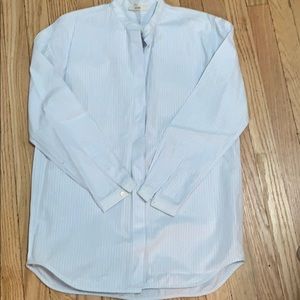 NWOT Celine button down stripe blue white shirt 36